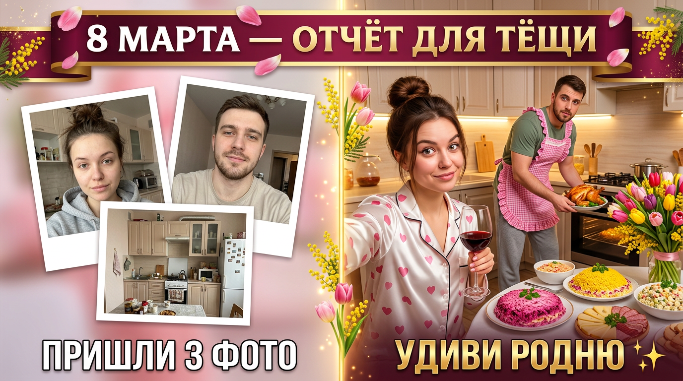 8 марта — отчёт для тёщи