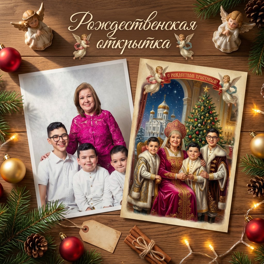Винтажная Рождественская Открытка